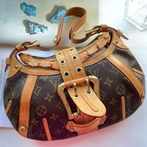Louis Vuitton Brown Monogram Canvas Leonor Ruffle Shoulder Bag